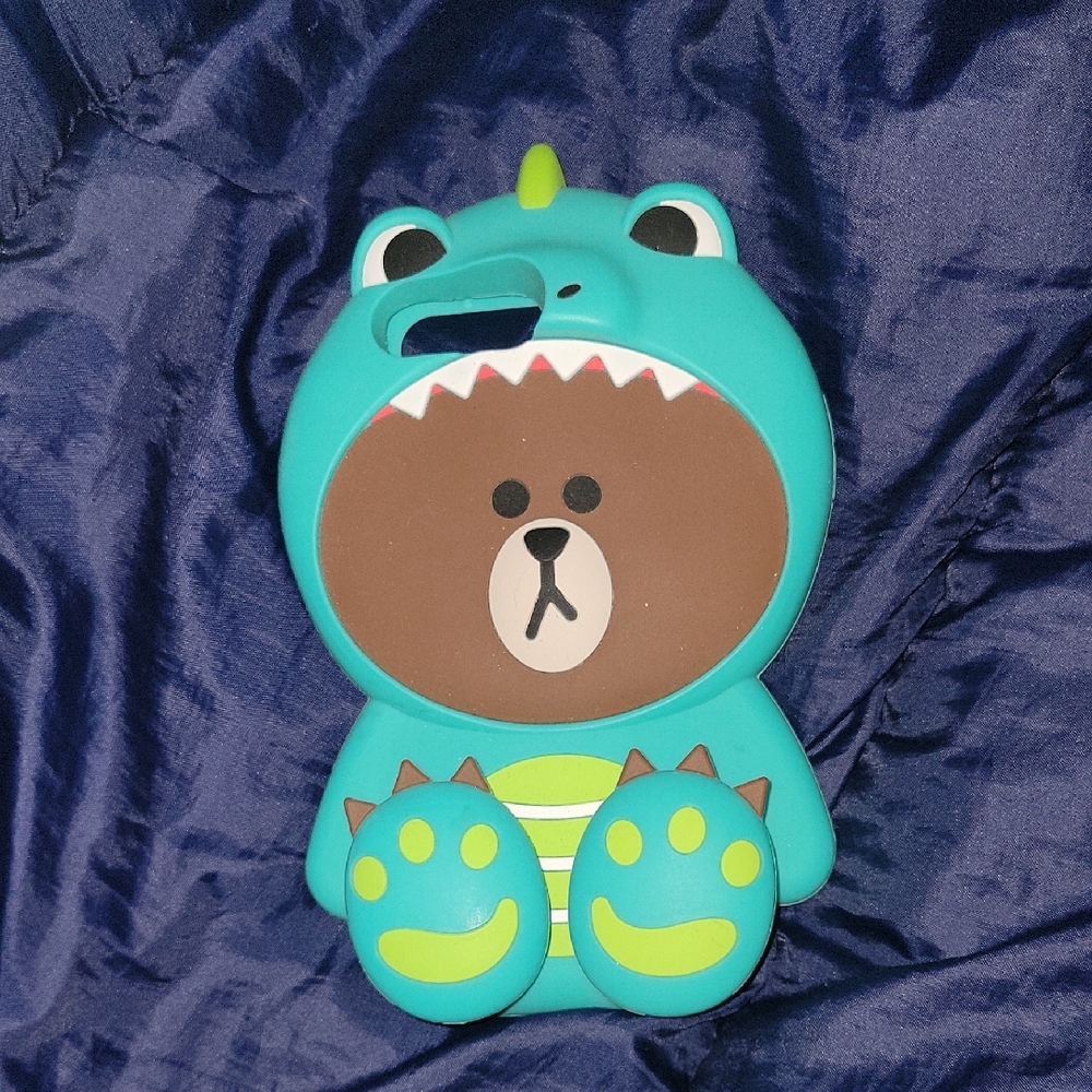 BTS LINE FRIENDS Brown Bear Dinosaur Silicone Phone Cover